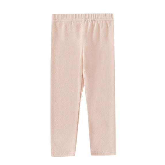 Splozh Toddler Girls Leggings Warm Girls Cotton Leggings Full Length Soft Comfortable Leggings Stretchy Footless Tights Pants Light Pink,7-8 Years