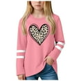 thumbnail image 1 of Splozh Toddler Girls Valentine's Day Long Sleeve Tops Graphic Print Round Neck Tee,White 9-10 Years, 1 of 4