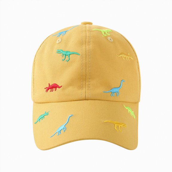 Splozh Toddler Hat Toddler Baseball Hats for Baby Dinosaur Hat Adjustable Golf Trucker Cap for Boys Girls Summer 1-3 Years,Yellow