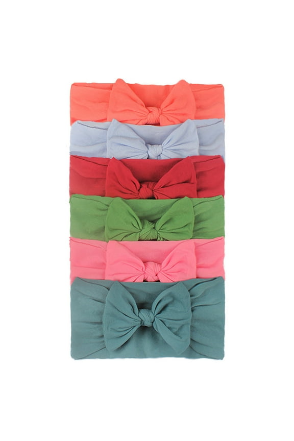 Toddler Headband Soft Girls Baby Toddler Turban Headband Hair Band Bow 6PCS Accessories Headwear Gray,One Size