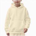 thumbnail image 1 of Splozh Toddler Hooded Sweatshirt Boys Sweatshirt Solid Color Comfortable Fashionable Hooded Sweatshirt Toddler Clothing,Light Yellow,7-8 Years, 1 of 9