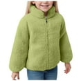 thumbnail image 1 of Splozh Toddler Jacket Kids Printed Fleece Jacket Toddler Baby Boys Girls Autumn Winter Warm Sherpa Lining Outerwear Soft Lightweight Green,5-6 Years, 1 of 9