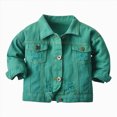 thumbnail image 1 of Splozh Toddler Jackets 1-10 Years Boys Girls Warm Jacket Fashion School Jacket Denim Jacket Jeans Coat,6-12 Months,6-12 Months, 1 of 4