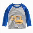 thumbnail image 1 of Splozh Toddler Kids Baby Boys Girls Cars Print Long Sleeve Crewneck T Shirts Tops Tee for Children,Blue,6-7 Years, 1 of 4