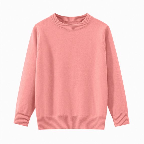Splozh Toddler Kids Sweater Comfortable Warm Knitted Sweater Boys Girls Solid Color Basic Sweater,Red,3-4 Years