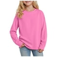 thumbnail image 1 of Splozh Toddler Long Sleeve Shirt Girl Shirts for Girls Long Sleeve Casual Loose Fit Tunic Tops Solid Blouses Comfy Blouses Hot Pink,14-15 Years, 1 of 5