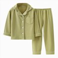 thumbnail image 1 of Splozh Toddler Lounge Set Boys and Girls Pajama Set Casual Solid Color Home Clothes for Boys and Girls 2 Piece Pajamas,Green,2-3 Years, 1 of 4