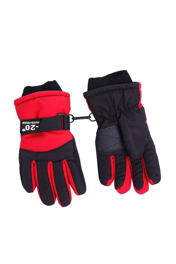 Toddler Mittens Waterproof Warm Snow Winter Outdoor Gloves Ski Warm Skating Kids Snowboarding Windproof Kids Gloves & Mittens Red,One Size