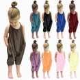 thumbnail image 1 of Splozh Toddler Overalls Girls 12 18 24 Months 3T 4T 5T Toddler Girls Baby Kids Jumpsuit One Piece Harem Pants Strap Romper Outfits,Black,2-3 Years, 1 of 4