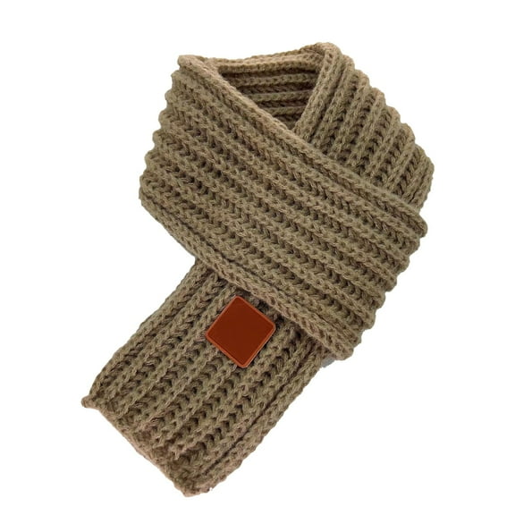 Splozh Kids Winter Knitted Scarves Children's Scarves Warm Scarves Girls' Thick Scarves Knitted Boys' and Girls' Baby Scarves Autumn and Winter Khaki,One Size