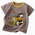 thumbnail image 1 of Splozh Toddler Shirts Boys 3 9 18 24 Months 3T 4T 5T 6T Crewneck Summer Cotton Graphic Tees Casual Short Sleeve Shirts Toddler Shirts Boys Shirts,Gold,3-4 Years, 1 of 5