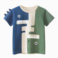 thumbnail image 1 of Splozh Toddler Shirts Boys Fashion Soft Toddler Kids Baby Boys Girls Cartoon Dinosaur Short Sleeve Crewneck T Shirts Tops Tee Clothes for Kids,Army Green,4-5 Years, 1 of 6