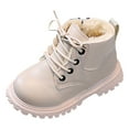 thumbnail image 1 of Splozh Toddler Shoes Girls Fashion Non Slip Thicken Keep Warm Comfortable Boots Toddler Shoes for Girls Beige,6.5, 1 of 5