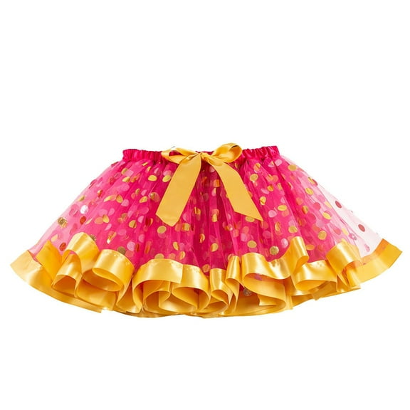 Splozh Toddler Skirts Baby Girls Soft Fluffy Tutu Skirt Tulle Dress Skirt Layers Soft for Newborn Toddler Hot Pink,5-8 Years