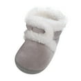 thumbnail image 1 of Splozh Toddler Slippers Girl Boy House Shoes Fuzzy Hard Bottom Winter Boots Baby Cozy Walking Sock Shoes for 12-18 Months,Grey, 1 of 5