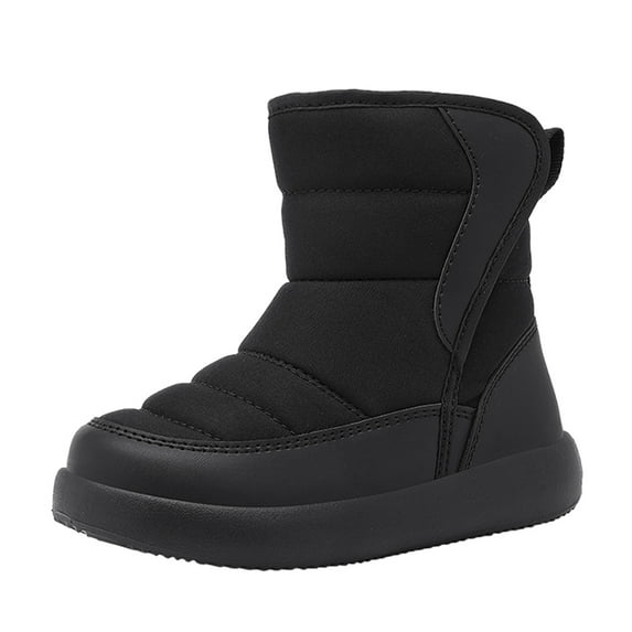 Splozh Toddler Snow Boots Boys Girls Winter Warm Shoes High Top Outdoor Sneakers for Cold Weather,Black 11.5