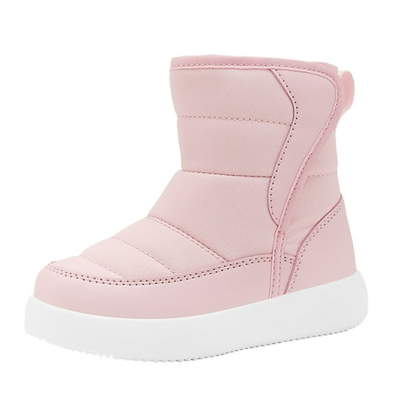 Splozh Toddler Snow Boots Boys Girls Winter Warm Shoes High Top Outdoor Sneakers for Cold Weather,Pink 11