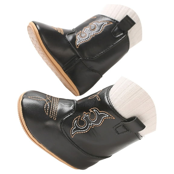 Splozh Toddler Sock Booties Baby Boots Cute Soft Non Slip Sole Fashionable Walking Shoes Black,US 4.5