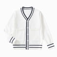 thumbnail image 1 of Splozh Toddler Spring Jacket 2-13 Years Comfortable Warm Knitted Cardigan Solid Color Sweater Cardigan Jacket,White,4-5 Years, 1 of 4