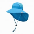 thumbnail image 1 of Splozh Toddler Sun Hat Baby Toddler Bucket Hats Infants Sun Protection Hats for Kids Girls Summer Cap Wide Brim Beach Hats Light blue,One Size, 1 of 9