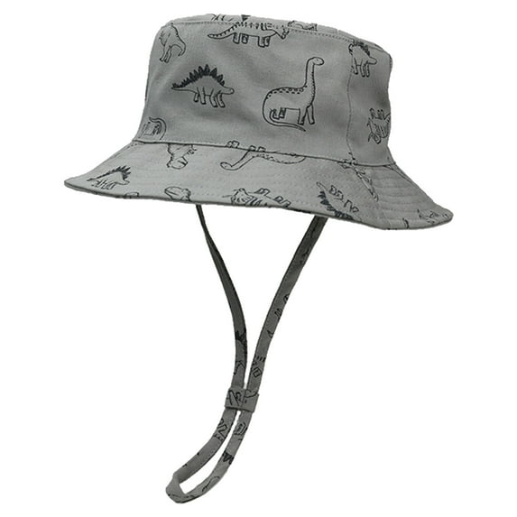 Splozh Toddler Sun Hat Kids Fisherman Hats Toddler Bucket Hat Cartoon Caps Dinosaur Boys Hat Wide Brim Outdoor Play For Boy And Girl Grey,2-3 Years