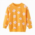 thumbnail image 1 of Splozh Toddler Sweatshirt Boys Girls Crewneck Pullover Tops Blouse Long Sleeve Cotton T Shirt Fall Winter Clothes,Yellow,4 Years, 1 of 9