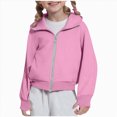 thumbnail image 1 of Splozh Toddler Sweatshirt Girls Hoodies Kids Hooded Sweatshirt Fall Trendy Tunic Tops Fall Winter Fleece Hoodie with Pockets,Pink,11-12 Years, 1 of 6