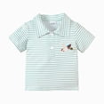 thumbnail image 1 of Splozh Toddler T Shirts Boys 1T 2T 3T 4T 5T Baby Toddler Clothing Cute Casual Goose Embroidered Lapel T Shirt,Green,18-24 Months, 1 of 8