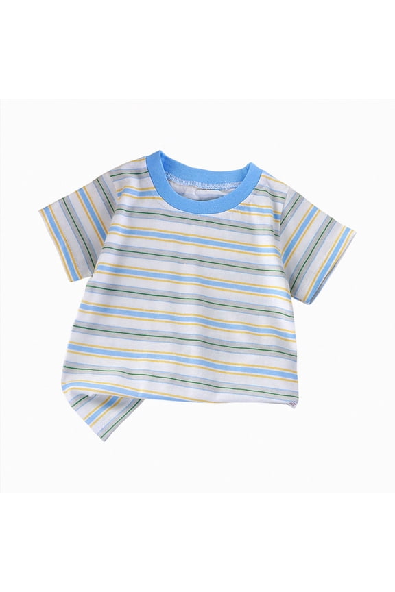 Toddler T Shirts Boys 6 12 24 Months 3T 4T 5T 6T 7T Striped Casual Fashion Summer Cute Short Sleeve Tee Toddler Boy Undershirts Boys Shirts Light Blue,4-5 Years