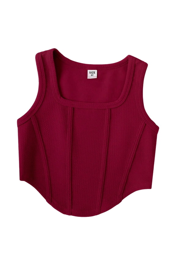 Toddler T Shirts Girls' Crop Tank Tops Summer Sleeveless Shirt Sports Dance Top Slim Fit Tank Top Crop Vest Wine,8-9 Years