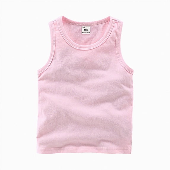 Splozh Toddler Tank Tops 0-8 Years Solid Color Summer Dance Athletic Undershirts for Little Girls Toddler Girls Dance Clothes,Pink,3-4 Years