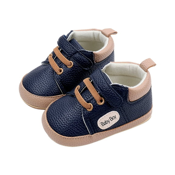 Splozh Toddler Tennis Shoes Toddler Baby Girls Boys Leather Sports Walking Shoes Flat Bottom Prewalker Sneakers Dark Blue,US 5
