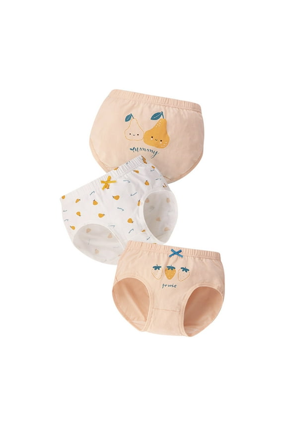 Toddler Training Underwear Girls Underwear Cute Print Shorts Cotton Briefs Trunks Underwear Set 3PCS Yellow,10-12 Years