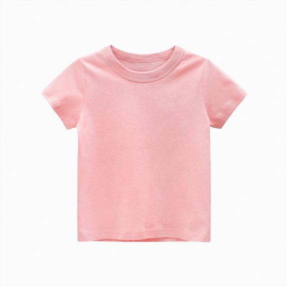 Splozh Toddler Tshirts Boys Fashion Soft Toddler Kids Girls Boys Short Sleeve Basic T Shirt Casual Summer Tees Shirt Tops Solid Color Clothes,Pink,8 Years
