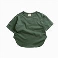 thumbnail image 1 of Splozh Toddler Tshirts Boys Toddler Boy Shirts Short Sleeve Cotton Boys Tops 1T 2T 3T 4T 5T 6T 7T Baby Tee Solid Summer Baby Boy Clothes,Green,7 Years, 1 of 8