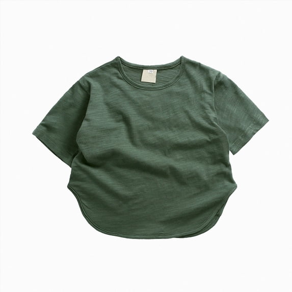 Splozh Toddler Tshirts Boys Toddler Boy Shirts Short Sleeve Cotton Boys Tops 1T 2T 3T 4T 5T 6T 7T Baby Tee Solid Summer Baby Boy Clothes,Green,7 Years