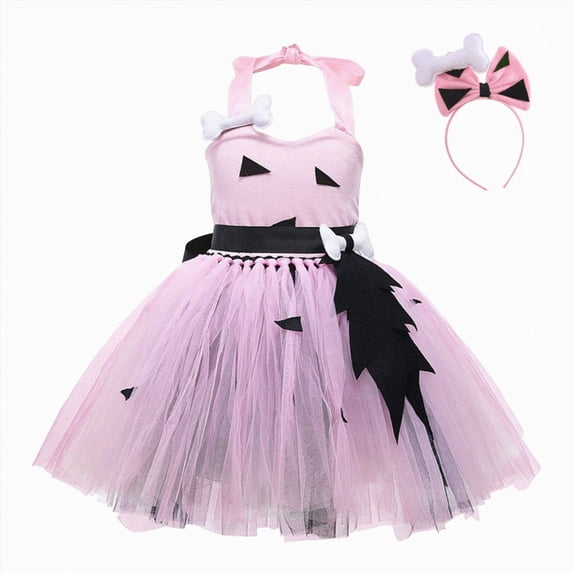 Splozh Toddler Tulle Dress Princess Dress Halloween Kids Girls Tutu Dress Headband 2 Piece Girls Kids Outfits Halloween Dress Set,Pink,1-2 Years