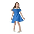 thumbnail image 1 of Splozh Toddler Tutu Dress Kids Toddler Baby Girl Spring Summer Short Sleeve Dress Casual Dresses for Holiday School Blue,3-4 Years, 1 of 8