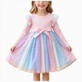 thumbnail image 1 of Splozh Toddler Twirl Dress Girls Soft Cute Girls Fashion Fall Winter Long Sleeve Princess Holiday Party Dress Smocked Dress Toddler Fall Toddler Girl Clothes,Pink,6-12 Months, 1 of 8
