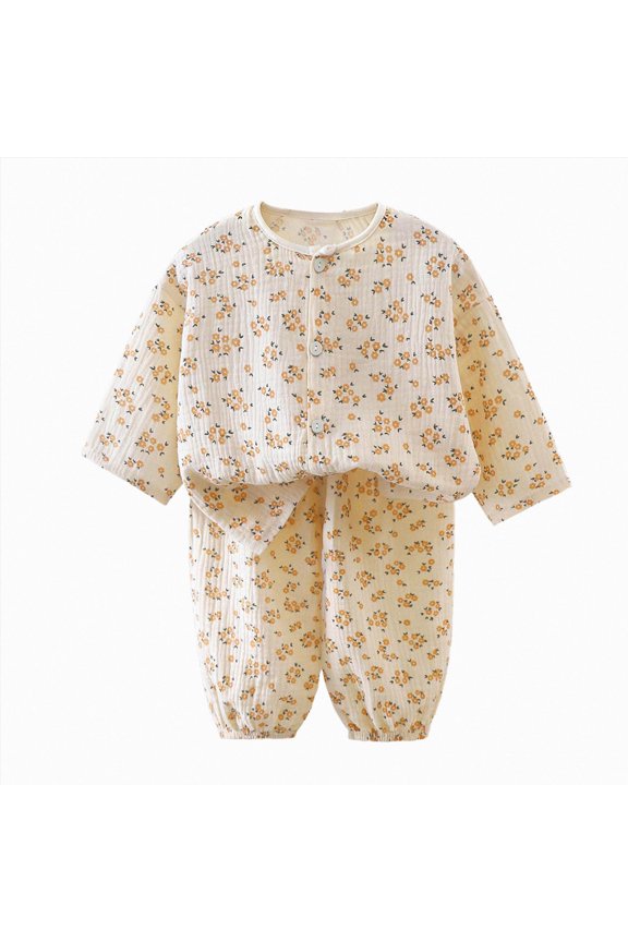 Toddler Two Piece Pajama Sets Infant Kids Toddler Junior Girls Soft Comfy Sleepwear Pajamas 2pcs Set Loungewear for Kids,Orange,4-5 Years