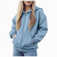 thumbnail image 1 of Splozh Toddler Winter Coat Fashion Children Comfortable Warm Zipper Sweatshirt Solid Color Hooded Cardigan Boys Girls Sweatshirt Jacket,Sky Blue,3-4 Years, 1 of 6
