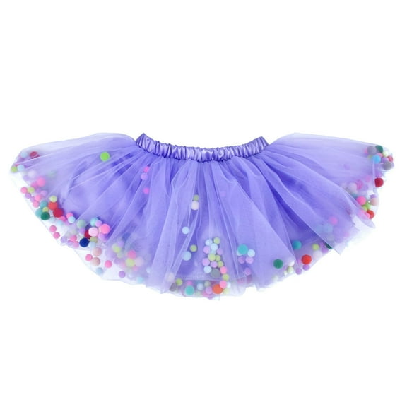 Splozh Tutu Baby Girl Christmas Girls Tutu Skirt Kids Bowknot Layered Dance Skirt Gymnastic Party Ballet Dress Light Purple,3-4 Years