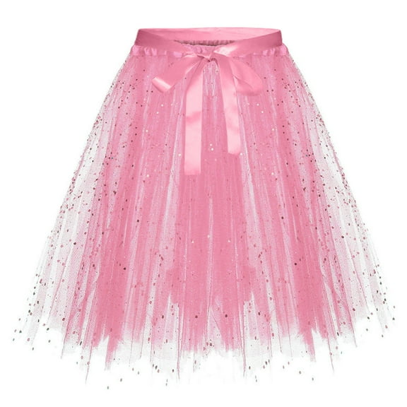 Splozh Tutu Dress for Girls Tutu Skirt Layers Tulle Tutus for Girls Fluffy Ballet Dress Up for Toddler Kids Children Pink,2-10 Years