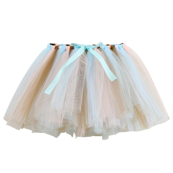Splozh Tutu Skirts for Girls Tutu Girls Skirt Rainbow Skirt Ballet Dance Dress for School Performances Birthday Parties Carnival White,4-5 Years