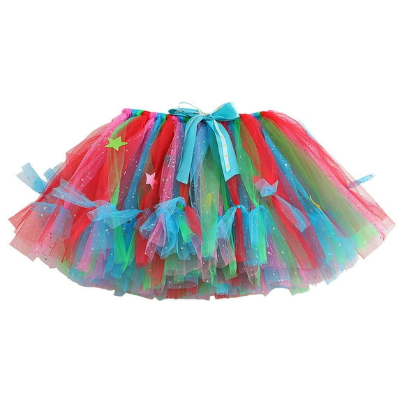 Splozh Tutu for Toddler Girls Tulle Christmas Tutu Girls Skirt Girls Rainbow Skirt Ballet Skirt Girls Dance Dress School Performances Birthday Parties Red,6-8 Years