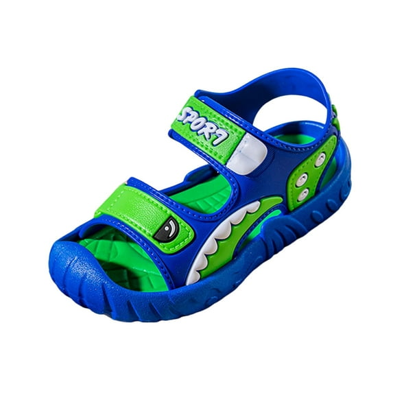 Splozh Unisex Kids Summer Slide Sandals Baby Comfort Anti-Slip Open Toe Adjustable Walking Beach Shower Shoes,Blue 10