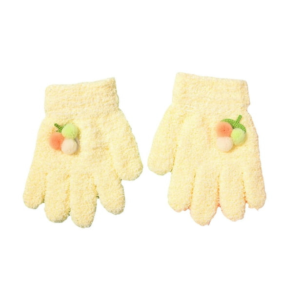 Splozh Winter Gloves for Toddlers Kids Winter Gloves for Boys Girls Children Full Fingers Stretchy Warm Mittens Yellow,3-6 Years
