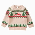 thumbnail image 1 of Splozh Winter Infant Knitted Sweater Christmas Tree Top Boys' Christmas Warm Sweater,Khaki,9-12 Months, 1 of 9