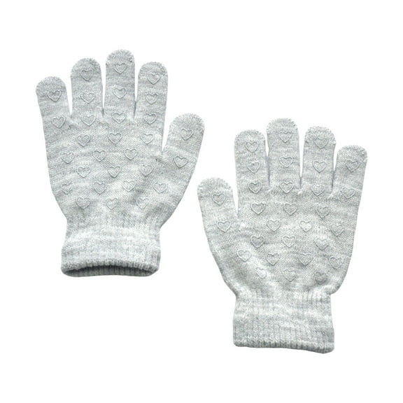 Splozh Winter Mittens for Toddler Kids Winter Gloves for Boys Girls Children Full Fingers Stretchy Warm Mittens Kids Light Gray,6-11 Years