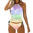 thumbnail image 1 of Splozh Women Tankini Bathing Suits Ruffle High Waisted Swimsuit Tummy Control Swimwear,Purple L, 1 of 4